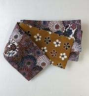 三橋工房・半幅帯「菊青海×梅の花柄」